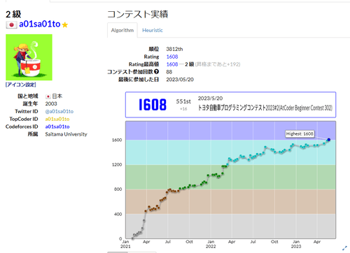 名前が青い！