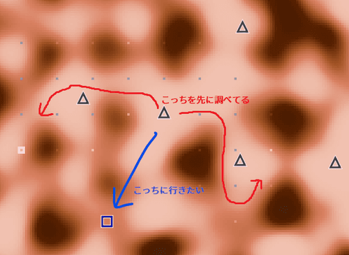 上のケースの途中盤面